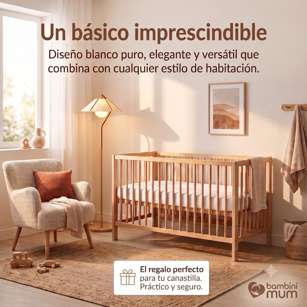 Sábana bajera blanca Bambini Mum en habitación infantil